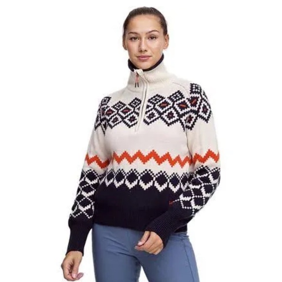 Kari Traa Sweaters - Kari Trad Agnes Knit half-zip wool-blend women's pullover size Large